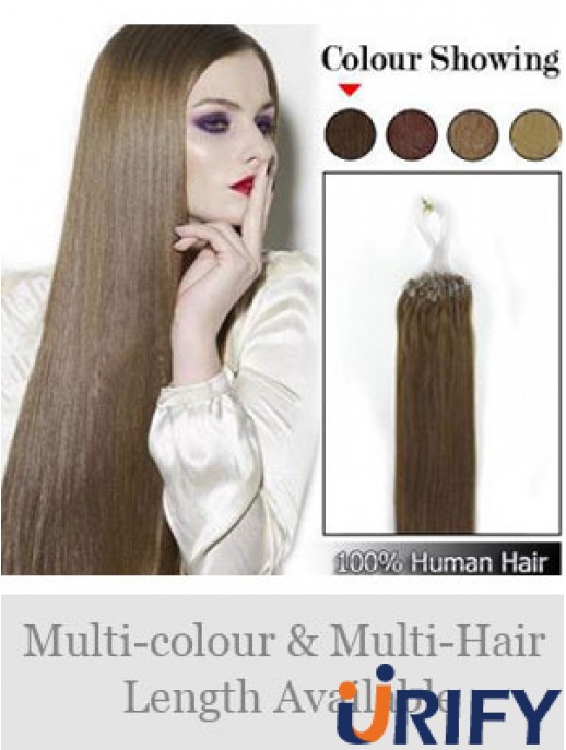Fabulous Brown Straight Micro Loop Ring Haarverlängerungen