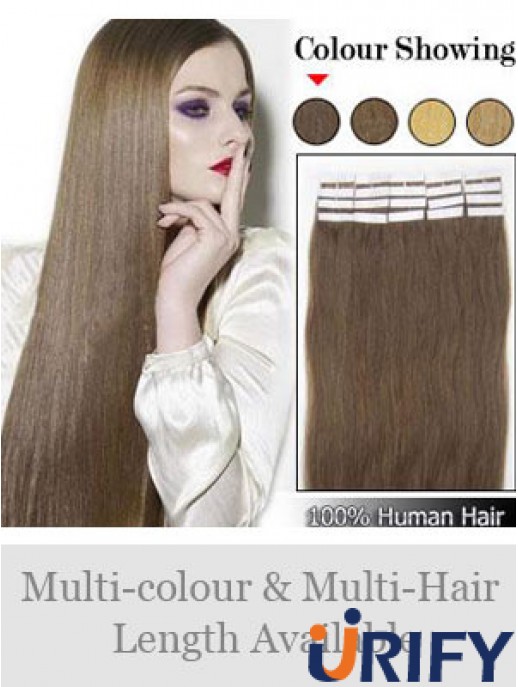 Brown Straight Convenient Remy Echthaarband in Haarverlängerungen