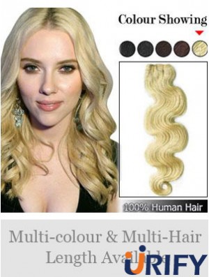 Welliges Remy Echthaar Blond Modische Schussverlängerungen
