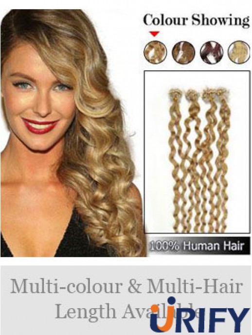 Frisuren Brown Curly Micro Loop Ring Haarverlängerungen