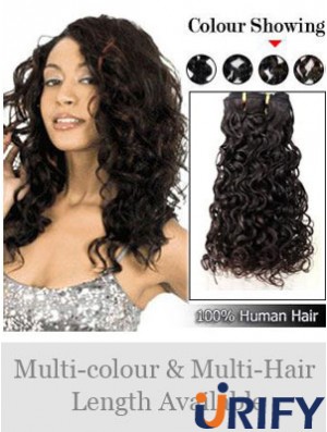 Curly Remy Menschenhaar Schwarz Moderne Schussverlängerungen