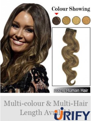 Schussverlängerungen mit Remy Wavy Style Brown Farbe