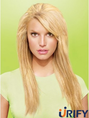 Glatter blonder gerader synthetischer Clip in Haarverlängerungen