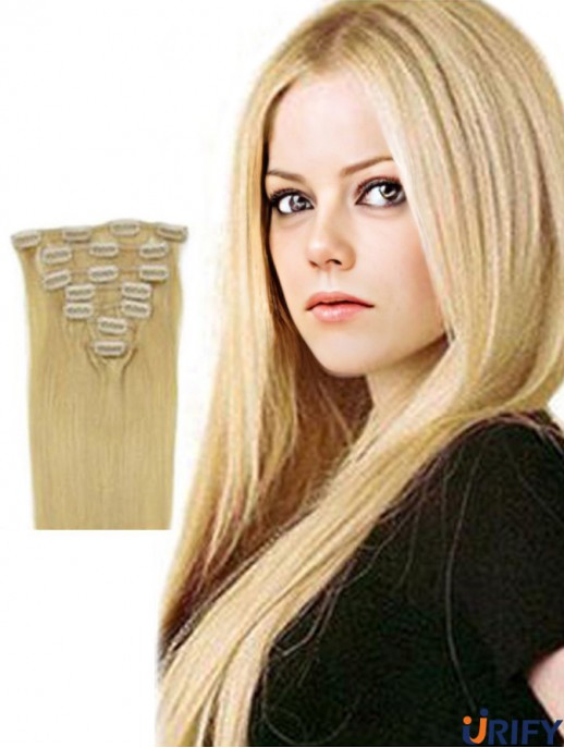 Clip In Haarverlängerungen Blonde Farbe Straight Style Mit Remy