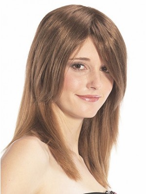 Gerade Auburn entworfene Remy Echthaar halbe Perücken
