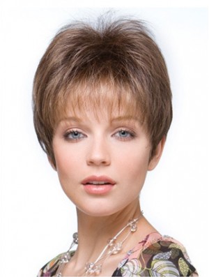 Falls Haarteile Straight Style Brown Farbe abgeschnitten Länge