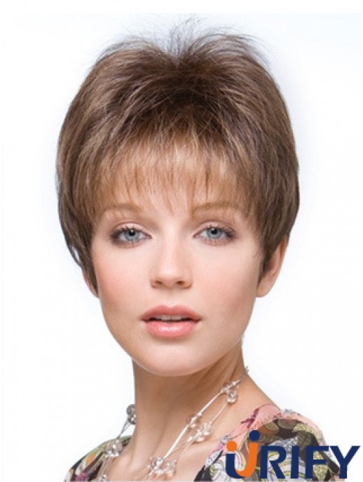 Falls Haarteile Straight Style Brown Farbe abgeschnitten Länge