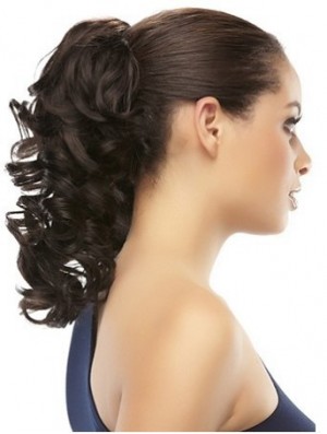 Clip On Pferdeschwanz Braun Farbe Curly Style Mit Synthetik