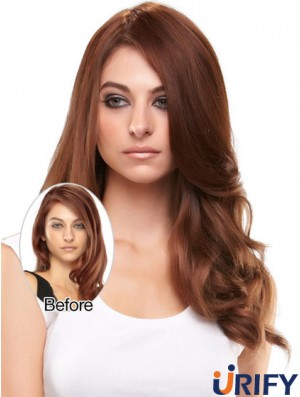 Sassy Auburn Wavy Remy Echthaarspange in Haarteilen