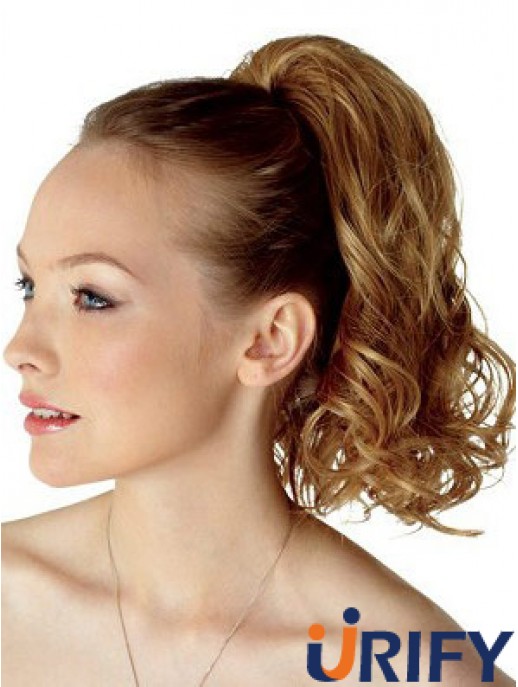 Top Brown Curly Synthetic Clip in Haarteilen