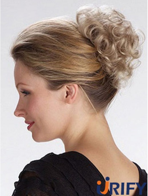 Beste blonde lockige synthetische Clip in Haarteilen
