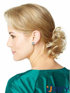 Clip In Haarteile UK Mit Synthetic Blonde Color Curly Style