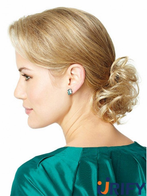 Clip In Haarteile UK Mit Synthetic Blonde Color Curly Style