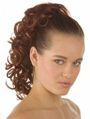 Haar Pferdeschwanz mit synthetischen lockigen Stil Auburn Farbe
